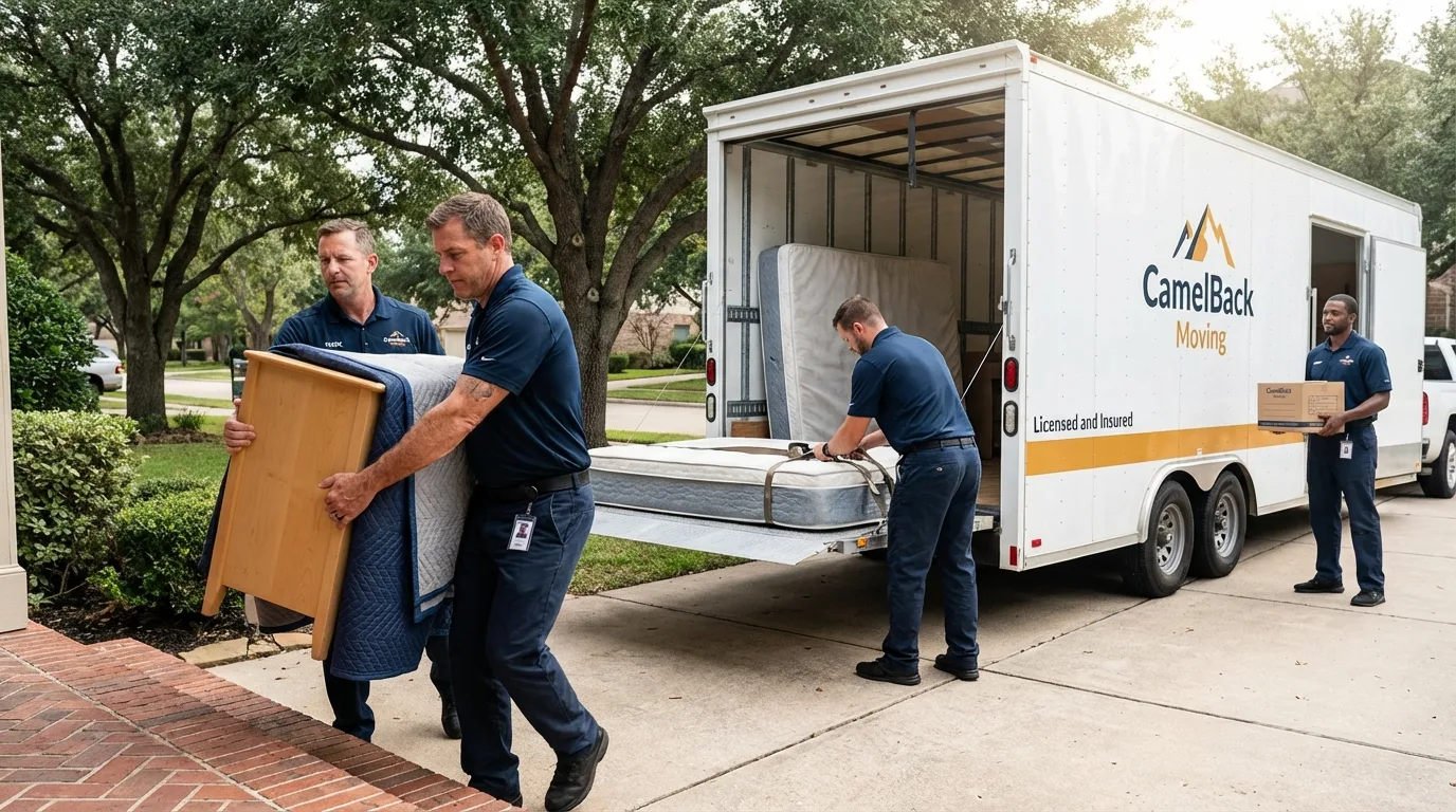 Crew loading residential truck for cross-state move from Sherwood, OH